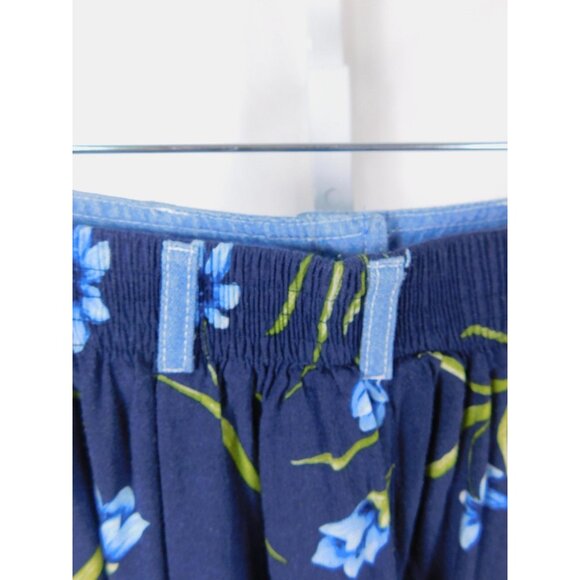 Capacity Skirt Womens Medium Blue Floral Button Front Chambray Waist Boho Midi - Picture 8 of 12